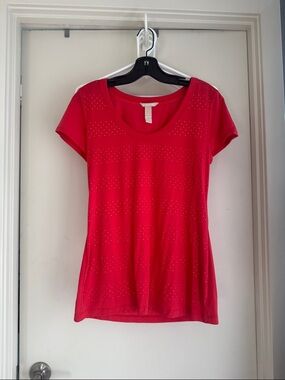 Banana Republic Bright Pink Short Sleeve Tee with Stud Details